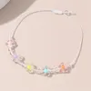 Bracelets de cheville Transprant Fleur Pendentif Pour Femmes Creative Summer Mode Vacances Bijoux Réglable À Lacets Perlé Jambe Bracelet Drop Deliv Otti9