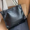 designer makeup bag Large Capacity yslis Lingge Chain Bag for Womens 2023 New Trendy Spring Summer Fashion Tote Bag Unique Texture Commuter Bag