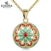 Eudora Unique Enamel Craft Flower Bell Ball Pendant Harmony Bola Necklace Angel Caller Jewelry gift for Pregnant wife 240329