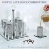 Muggar 6st/Lot Crystals Coffee Mug Dink Glass 6oz med handtag för drycker Latte Chocolate Diamond Espresso Cup Set