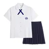 Nuovo Cinese Taiwan Laureati Vestiti Uniforme Vestito Studente di Scuola Superiore Seifuku Ragazza Jk Uniformi Set Navy Gonne a Pieghe Giapponese D5IN #