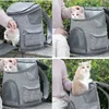 Cat Carriers fällbar husdjursbärare ryggsäck för små hundar och katter säkerhetslås blixtlås andas mesh hikin