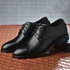 Buty buty plus size buty formalne czarne skórzane buty dla mężczyzn koronkowe Oxfords dla mężczyzn w biurze weselnej Biuro Business Bute Mężczyźni