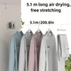 Cintres corde à linge rétractable intérieur extérieur réglable 16,7 pieds corde à linge robuste séchage corde à linge pour mur 1 pièces