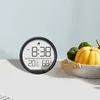 Horloges murales Horloge numérique avec alarme de température et d'humidité Bureau moderne pour bureau cuisine chambre ou salon