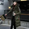 Kalenmos 2021 Fall New Women's LG Parkas Hooded Big Fur Collar Down Padded Coat Woman Korean Solid Color Streetwear Bread Tops E3lo#