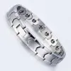 Acciaio di titanio a terapia magnetica avanzata con braccialetto di pietra di energia anti statica per uomini e donne