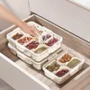 Storage Bottles 4/8 Grids Multifunctioanl Food Box Portable Compartment Spice Organizer Seasoning Container Kitchen Gadget