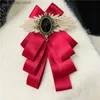 Bow Ties Korean Handmade Fabric Bow Tie Brooch Personality Mens Womens Suit Rose Flower Collar Pin Corsage Wedding Clothing Accessories Y240329