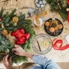 Guirlande de fleurs décoratives, 10 pièces, fournitures de couronne de cerceau, support rond de noël, cadre en métal croisé en fer