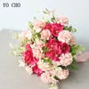 Yo Cho Bride Wedding Bouquet fr Pink Artificial Fr Bouquet Silk Rose Fortune Ball Bnia Wedding Bouquets Bridesmaid I2LY#