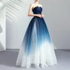 dream Starry Sky Gradient Blue Wedding Dres for Women Strapl Elegant Party Dr 2024 Summer Back Cross Lace Up Vestidos r3QV#