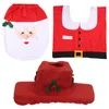 Toilet Seat Covers 3Pcs Rug Tank Cover Set Santa Claus/Snowman Christmas With Paper Box Cute Soft For Bathroom Decor