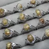 Anneaux de cluster 3 anneaux / ensemble AKAC environ 7 9 mm naturel doré rutile quartz blanc cuivre anneau réglable en gros envoyer au hasard