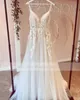 A-line Tulle Wedding Dres Backl Court Train Abiti da sposa con applicazioni robe de soiree femme Beach Wedding Dr U82o #