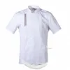 Verão masculino camisa branca do chef chef cozinha cozinhar jaqueta restaurante uniforme barbeiro workwear macacão f9xQ #