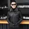 Männer Anzüge Winter Motorrad Leder Jacke Marke Natürliche Schafe Haut Oberbekleidung Männlichen Business Casual Faux Pelz Mäntel Mann Kleidung