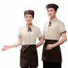 Hôtel travail porter été Restaurant serveur Unfiorm à manches courtes mâle serveur uniforme Hot Pot Service alimentaire cuisine vêtements 90 N618 #