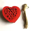 Decorative Figurines 10Pcs Heart Shape Cut Wood Hollow Embellishment Letter Discs Unfinished Cutout For Crafts DIY Decoration