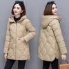 snow Wear Down Cott Jacket For Women's Mid Length Winter Coat New Middle Aged Mother Hooded Parkas Abrigo Invierno Mujer 60Ak#