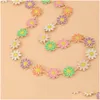 Chokers Elegante Bloem Daisy Sleutelbeenketting Chockers Voor Vrouwen Verklaring Bruids Bruiloft Sieraden Koreaanse Choker Kraal Hanger Bi Dh0Xk