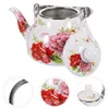 Dinnerware Sets Enamel Pot Tea Serving Retro Kettle Vintage Teapot For Stove Top Kettles Pour Over Coffee Enameled You Can