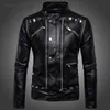 Cuir pour hommes Faux cuir 2023 printemps et automne hommes moto multi fermeture éclair couleur unie polyvalent Stock personnalisé simple veste de manteau en cuir 240330