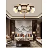 Ceiling Lights Modern Ancient Style Creativity Chinese Light Solid Wood Atmosphere Golden Sandalwood Round Room