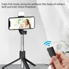 Selfie Monopods Bluetooth sans fil Selfie bâton Mini trépied pliant monopode extensible avec lumière de remplissage obturateur à distance pour IOS Android téléphone tenir 24329