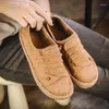 Casual Shoes Women's Flat Bottom Lace-Up Loafers Ladies Autumn Outdoor Lazy Bekväm ljus fast färg