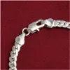 Urok bransoletki Sprzedające 925 SIER SIERED 5 mm męskie bransoletki biżuteria miedziana kubańska łańcuch linków dla kobiet i mężczyzn 20 cm dostawa dhkxb