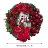 Decorative Flowers Christmas Wreath Scene For The Front Door Vintage Red Window Suction Cups