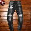 Jeans pour hommes déchirés à la mode Hommes Distr Patch Persality Designer coréen Imprimer Beau Casual Denim Lg Pantalon N4Ne #