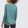 Lu Align T-shirts courbes pour hommes et femmes, vêtements de sirène, chemises de yoga, retour en action, manches longues, tissu super doux, coupe ample, haut de course, Lemon Sports 2024