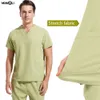 Tissu extensible multicolore salle de clinique uniformes médicaux haut et jogger xs-xxl gommages ensemble pour homme vêtements de travail médecin R71J #