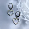 Kolczyki S925 Silver Ear Hollow Heoll Heart for Women's Style w Internecie wszechstronny z tym samym