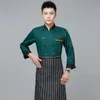 Chef Lg Sleeve Summer Set Restaurant Hôtel Cuisine Workwear Hommes et Femmes Jeunes Respirant Mince Chef Jacket Apr Chef Coat i24J #