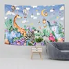 Tapestries Watercolor Baby Animal Wall Mural Lovely Hanging Carpets Sofa Blanket Kids Bedroom Decorations 200x150cm