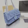 Designertas Blauw Klassieke Designer Dameshandtas Crossbody Boodschappentas Vintage Borduurmotief