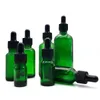 Bottiglie di stoccaggio Bottiglia di olio essenziale verde da 5 ml-100 ml Contagocce in vetro per essenza ricaricabile