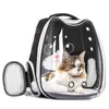 Bolsa para transporte de gatos, portátil, espaço transparente, mochila externa para animais de estimação, respirável, grande capacidade