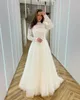 boho romantico abito da sposa sirena collo alto maniche lg squisito pizzo appliques stile princ beach mop abiti da sposa 28St #