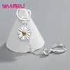 Dangle Earrings Unique Design Double Ear Pendants Hoop For Women Cute Zircon Little Daisy Charms Earring Making DIY Jewelry Accessories