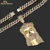 Brass Jesus Pendant Custom Iced Out Pendant Gold Plated Hip Hop Jewelry Diamond Jesus Piece Pendant Necklace