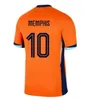 24 25 Paesi Bassi Memphis European Holland Club Soccer Jersey 2024 Euro Cup 2025 Shirt da calcio della squadra nazionale olandese Kit per bambini Kit completo messo a casa via Memphis Xavi Gakpo