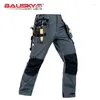 Men's Pants Multi Pockets Working Uniforms For Tools Black Clothes Workwear