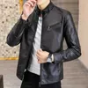 Men's Leather Faux Leather Autumn Winter Stand Collar Loose Casual PU Lether Jacket Male Add Velvet Warm Zipper Coat Men Trend Fashion Cardigan Top Outwear 240330