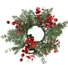 Fiori decorativi 1pc Candeliere di Natale Ghirlanda Ghirlanda Simulata Bacca rossa Ago di pino Ornamento Decorazioni Forniture per feste per la casa