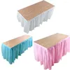 Jupe de Table 1 pièce, couverture en plastique, vaisselle pour anniversaire, réception-cadeau pour bébé, mariage, Banquet à domicile, décoration de fête, Textile