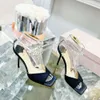 2023 New Exquisite High Heel Sandals Fish Mouth Water Diamond Womens Shoes Elegance Celebrity and Crowd Sense Shoes Childrens Summer